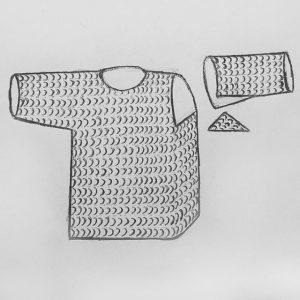 An older illustration of a chainmail shirt.