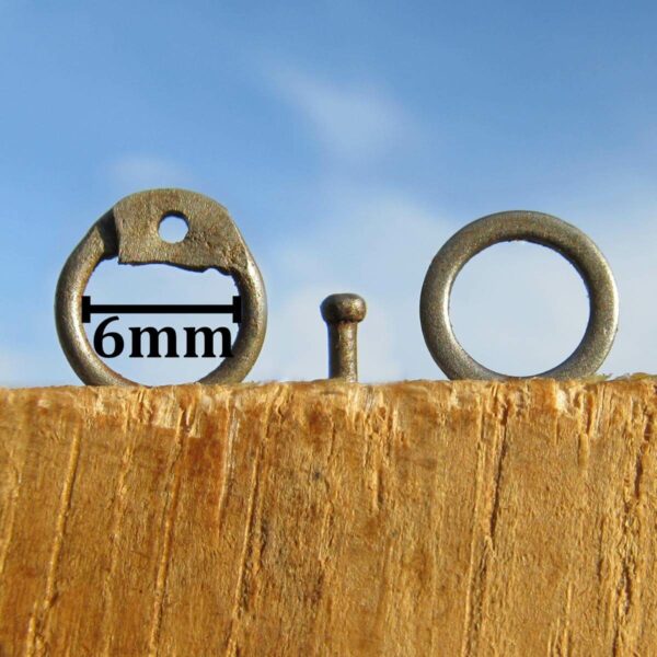 6mm rings riveted solid with a dome rivet