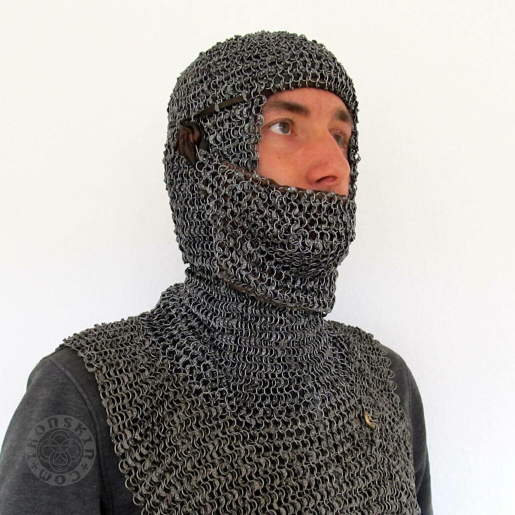 Chainmail Coif with side ventail